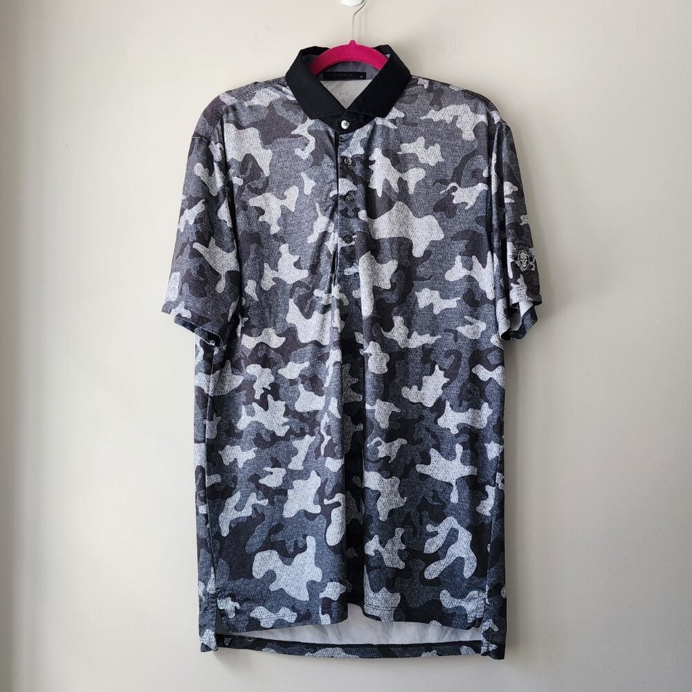Greyson Camouflage Polo Shirt - Black and Gray